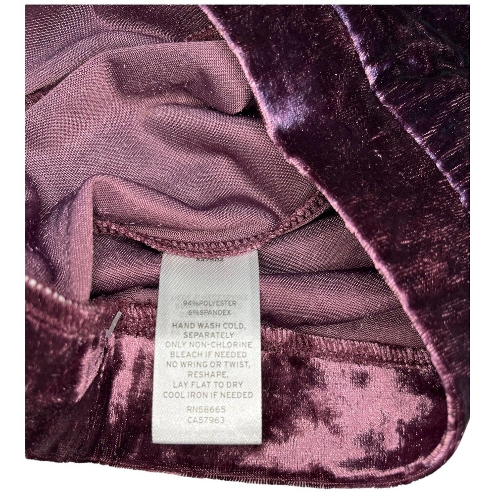 New Nordstrom Abound Crushed Velvet Velour Mini Retro 90s Y2K Skirt Burgundy XXS - Picture 10 of 12